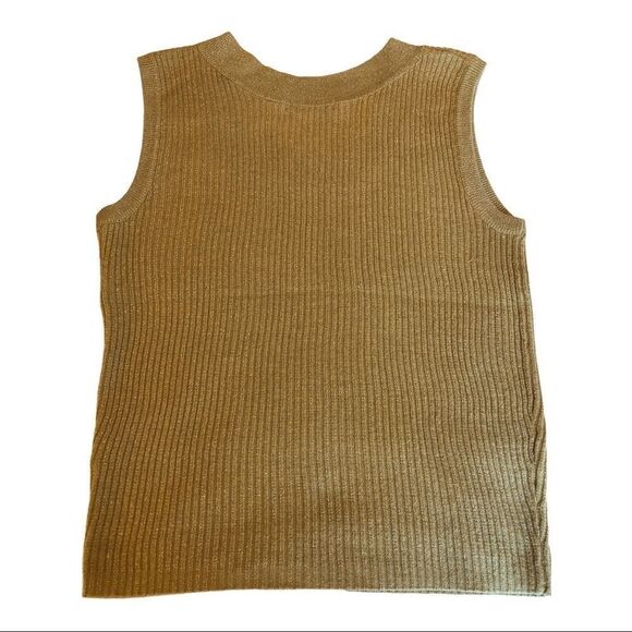 𝅺2/$36 Rino Rossi Gold Metallic Sleeveless Top - Picture 5 of 8